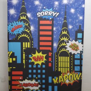 Tecido Sublimado Veste Fácil Super Heróis Cidade