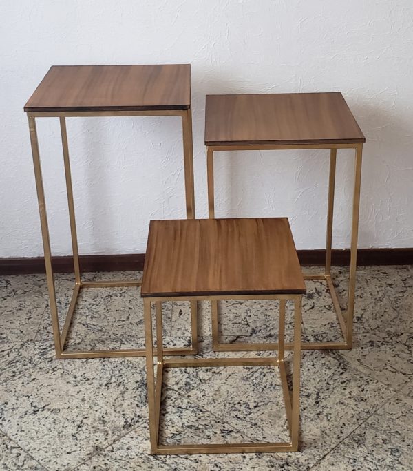 Trio Mesas Cubo Tampo Rustico Trio Mesas Cubo Tampo Rustico