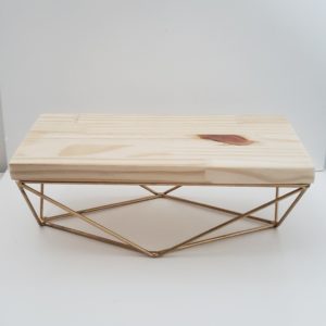 Bandeja Retangular de Madeira pé Geométrico