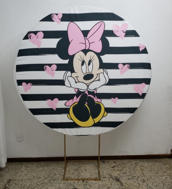 Suporte Redondo com Tecido Sublimado Minnie Suporte Redondo com Tecido Sublimado Minnie