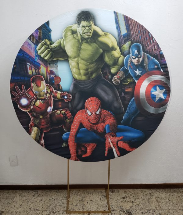 Tecido Redondo Sublimado Super Heróis