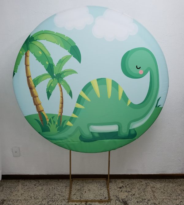 Tecido Redondo Sublimado Dinossauro