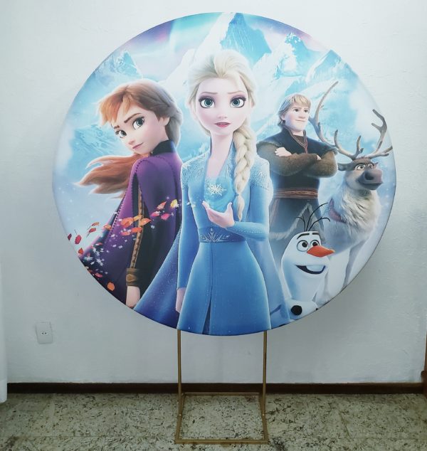 Suporte Redondo com Tecido Sublimado Frozen 2 Suporte Redondo com Tecido Sublimado Frozen 2