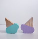 Kit Sorvetinhos de madeira Verde e Lilas