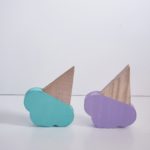 Kit Sorvetinhos de madeira Verde e Lilas