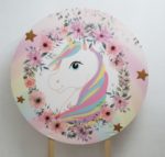 Painel Redondo com Tecido Sublimado Unicórnio