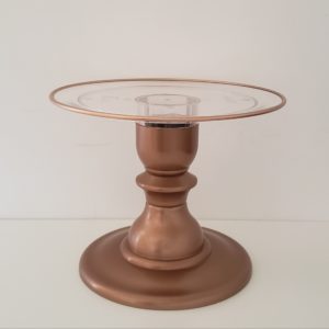 Suporte Boleira ABS tampo transparente Rose Gold