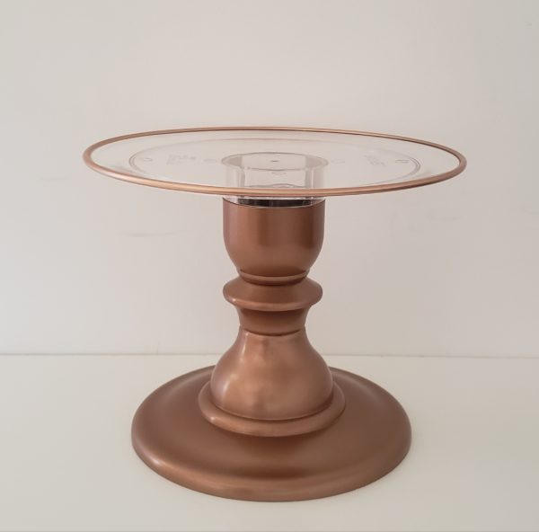 Suporte Boleira ABS tampo transparente Rose Gold