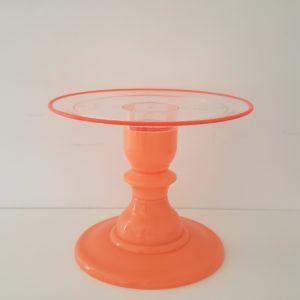 Suporte Boleira ABS tampo transparente Laranja Neon