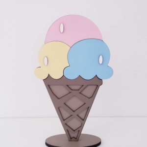 Sorvete Casquinha Decorativo MDF