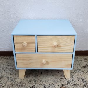 Mini Cômoda Azul Pinus