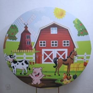 Tecido Redondo Sublimado Fazendinha