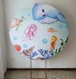 Tecido Redondo Sublimado Fundo do Mar