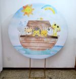 Suporte Redondo com Tecido Sublimado Arca de Noe