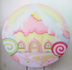 Suporte Redondo com Tecido Sublimado Doces