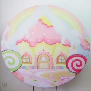 Suporte Redondo com Tecido Sublimado Doces