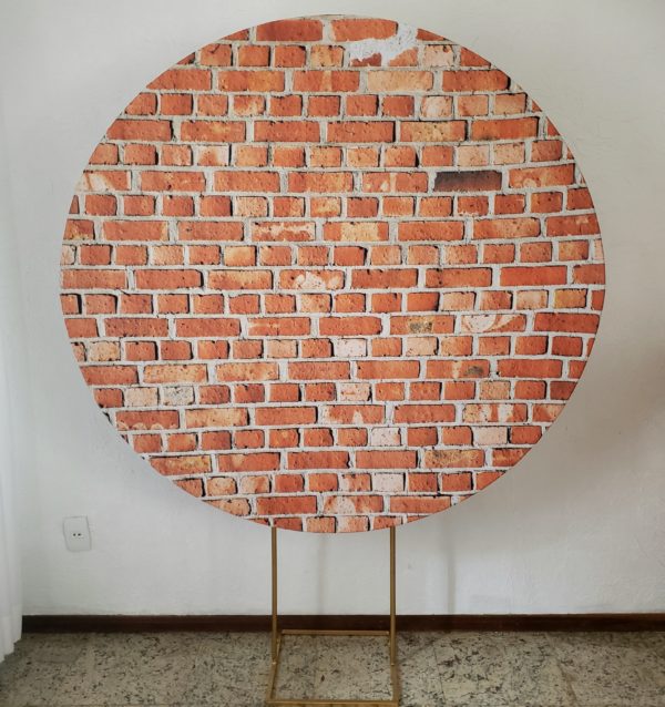 Suporte Redondo com Tecido Sublimado textura Tijolo Suporte Redondo com Tecido Sublimado textura Tijolo