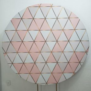 Tecido Redondo Sublimado Formas Geométrica