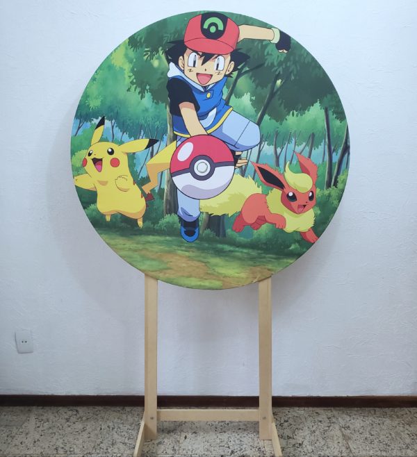 Painel Redondo com Tecido Sublimado Pokemon Painel Redondo com Tecido Sublimado Pokemon