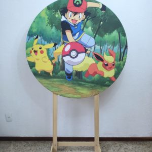 Painel Redondo com Tecido Sublimado Pokemon