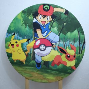 Painel Redondo com Tecido Sublimado Pokemon