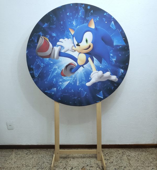 Painel Redondo com Tecido Sublimado Sonic