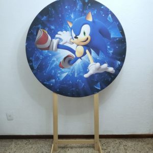 Painel Redondo com Tecido Sublimado Sonic