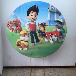 Suporte Redondo com Tecido Sublimado Patrulha Canina