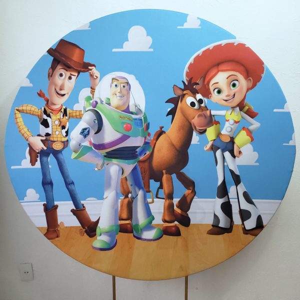 Suporte Redondo com Tecido Sublimado Toy Story