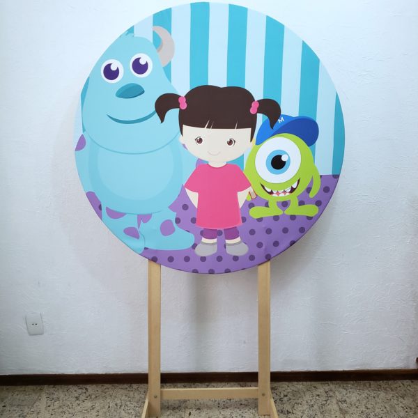 Painel Redondo com Tecido Sublimado Monstros S.A Painel Redondo com Tecido Sublimado Monstros S.A