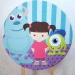 Painel Redondo com Tecido Sublimado Monstros S.A