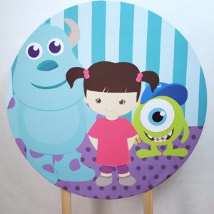 Painel Redondo com Tecido Sublimado Monstros S.A