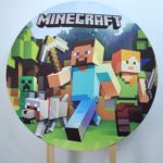 Painel Redondo com Tecido Sublimado Minecraft