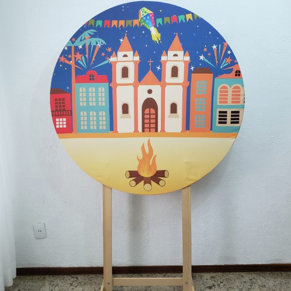 Painel Redondo com Tecido Sublimado Festa Junina