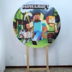 Painel Redondo com Tecido Sublimado Minecraft