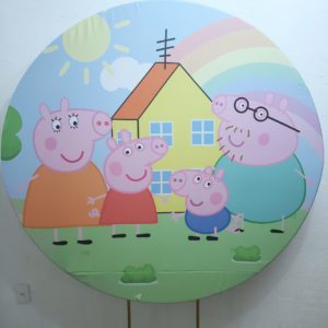 Suporte Redondo com Tecido Sublimado Peppa Pig