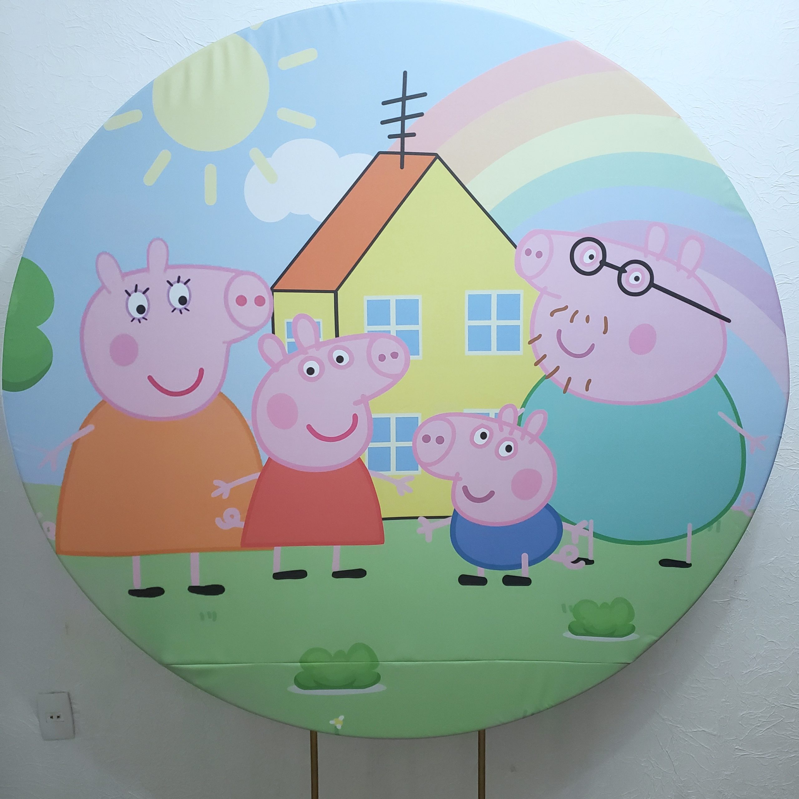 Painel Redondo Peppa Pig Casa - Adecore Tecidos