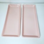Bandeja cerâmica retangular cor Rosa Candy
