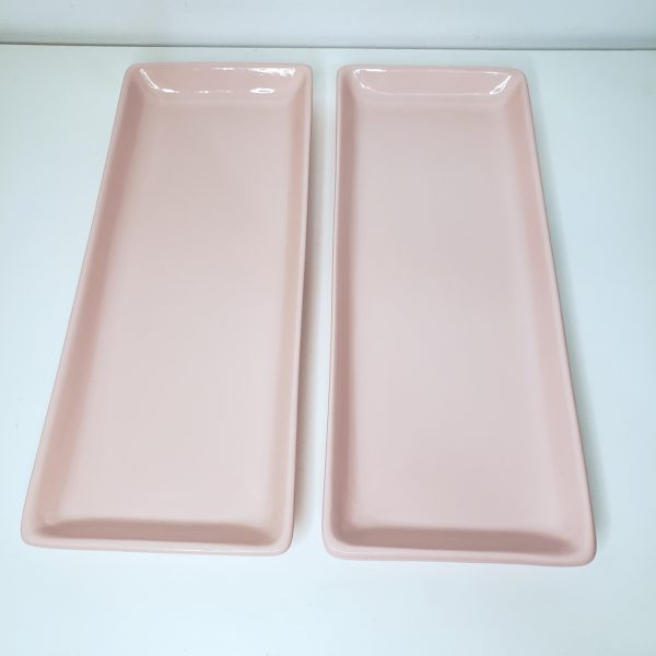 Bandeja cerâmica retangular cor Rosa Candy Bandeja cerâmica retangular cor Rosa Candy