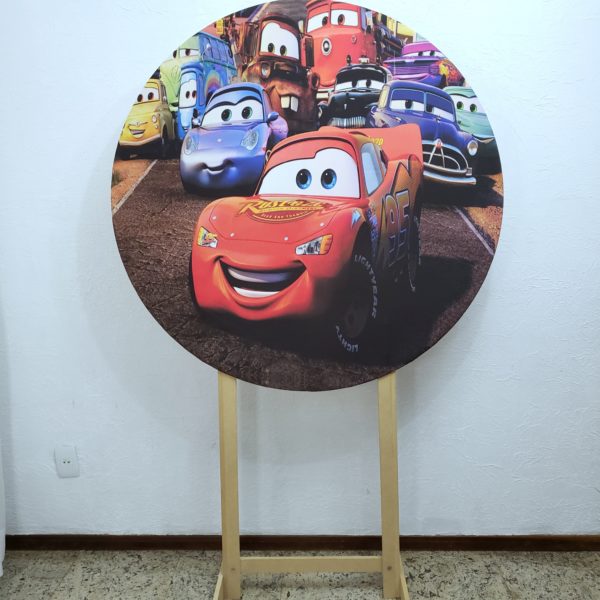 Painel Redondo com Tecido Sublimado Carros