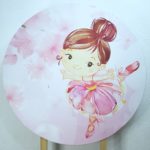 Painel Redondo com Tecido Sublimado Bailarina