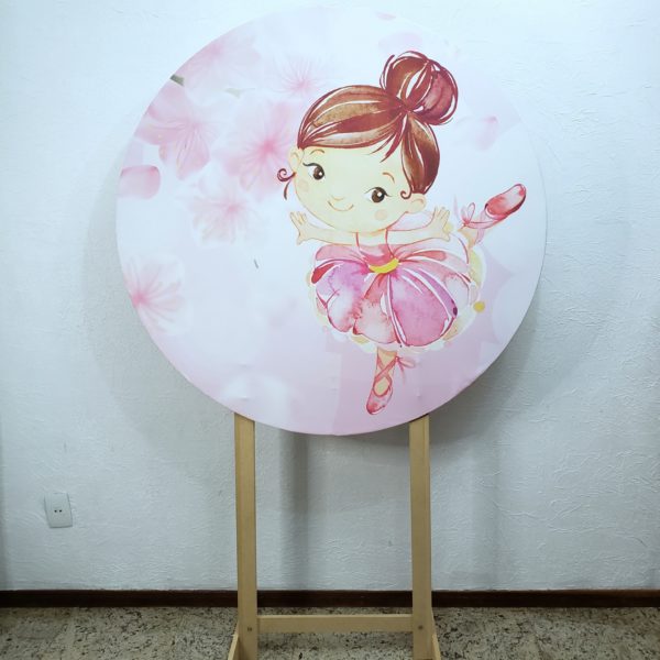 Painel Redondo com Tecido Sublimado Bailarina Painel Redondo com Tecido Sublimado Bailarina