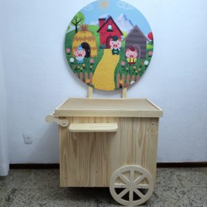Pocket Car com Tecido Sublimado Os três Porquinhos