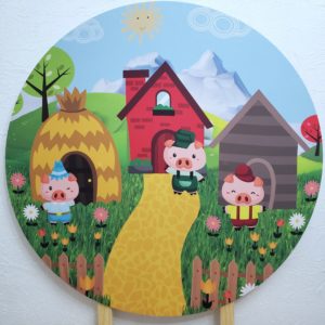 Pocket Car com Tecido Sublimado Os três Porquinhos