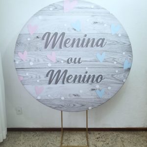 Suporte Redondo com Tecido Sublimado Chá Revelação