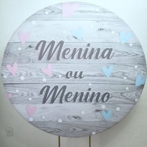 Suporte Redondo com Tecido Sublimado Chá Revelação