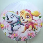 Suporte Redondo com Tecido Sublimado Patrulha Canina Menina