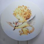 Suporte Redondo com Tecido Sublimado Batizado