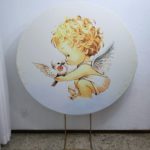 Suporte Redondo com Tecido Sublimado Batizado
