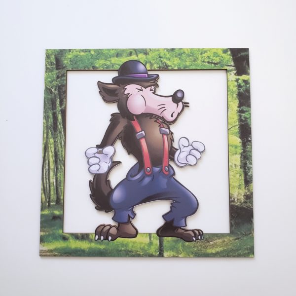 Quadrinho Decorativo Lobo Mau Quadrinho Decorativo Lobo Mau